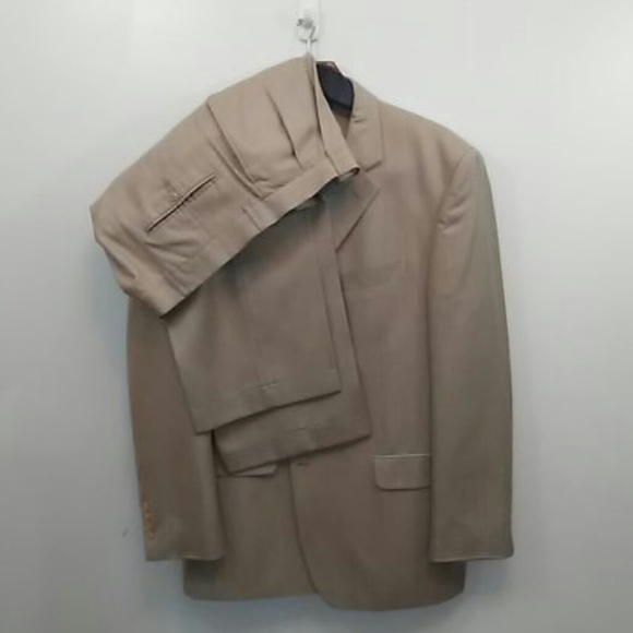 Jones NY Tan Wool/Silk Suit 44R - Picture 1 of 12